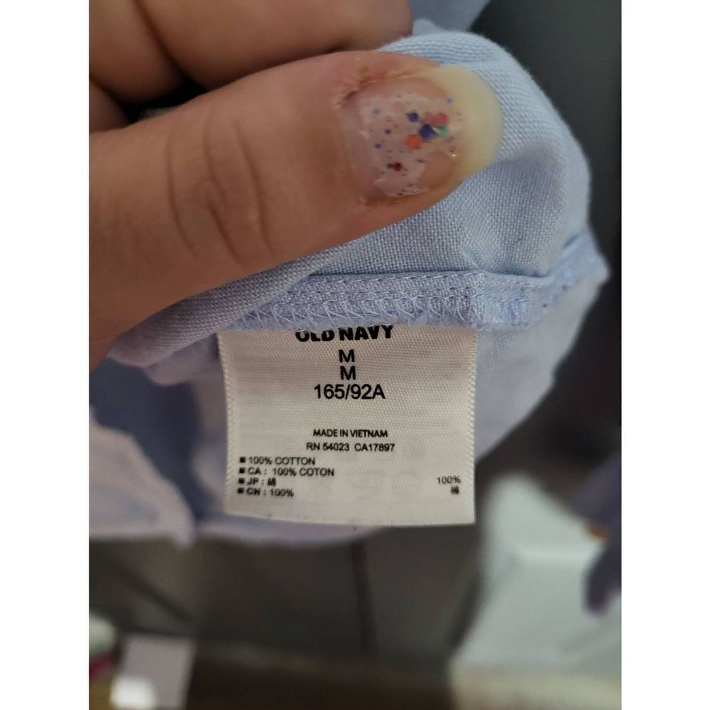 Old Navylight Blue Button-Down Collard Blouse - image 6